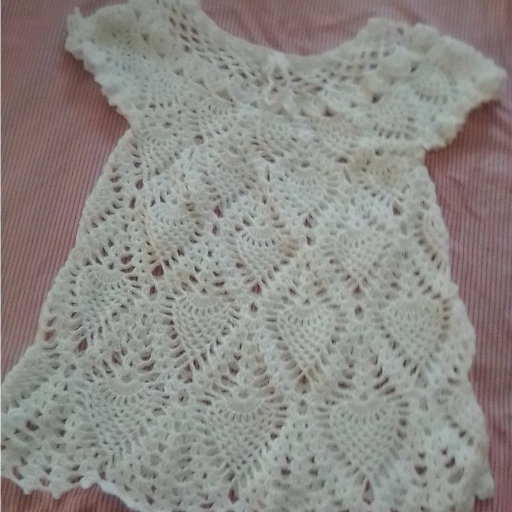 Elegant Cream Crochet Dress